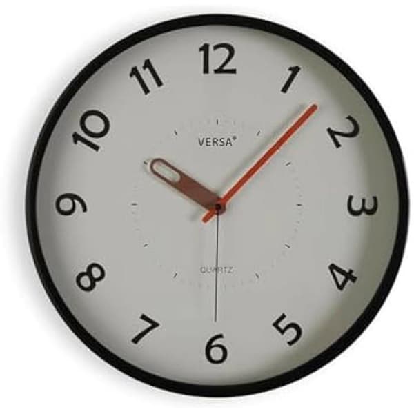 Väggklocka - VERSA - Svart - 25 x 4 x 25 cm - Plast - Modern design