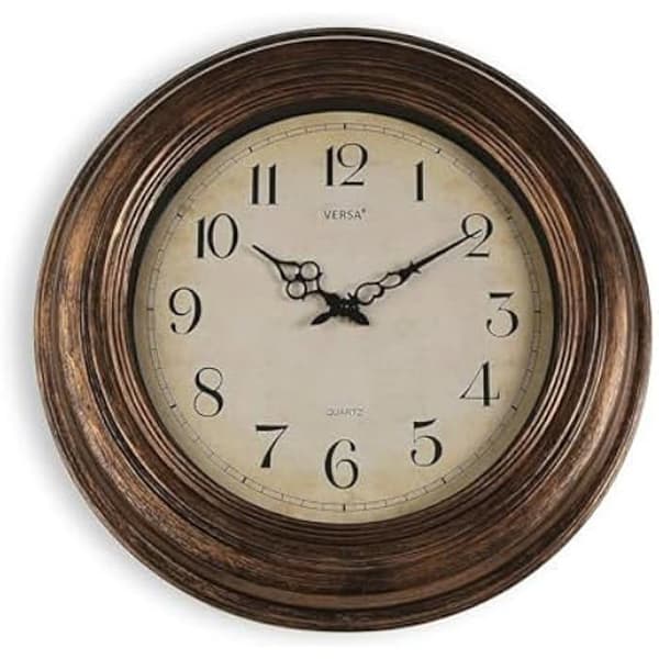 Väggklocka - VERSA - Antik Guld - 25 x 4 x 25 cm - Vintage - Plast