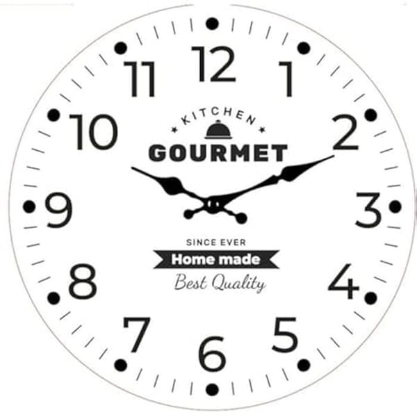 Väggklocka - VERSA - Gourmet - Trä - Flerfärgad - 31,5 cm - Modern design