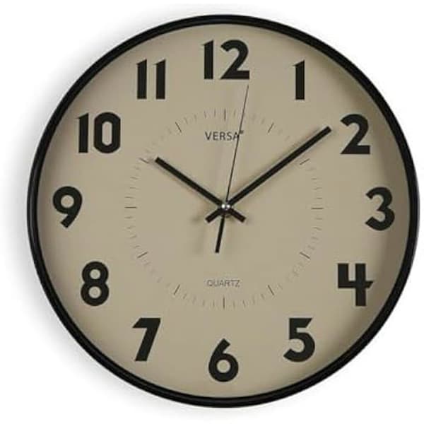 Väggklocka - VERSA - Beige - Plast - 25 x 4 x 25 cm - Modern design