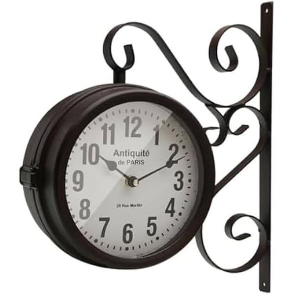 Väggklocka - VERSA - Antik - Metall - Flerfärgad - 32,5 x 10,5 x 37,5 cm