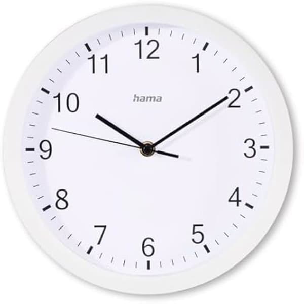 Väggklocka - HAMA - Elba - Tystgående - Ø 25 cm - Kontemporär Design