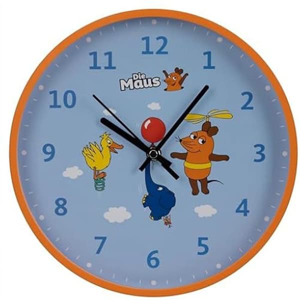 Klocka - BRESSER - DieMaus - Färgglad design - Tyst kvartsgivare - För barn