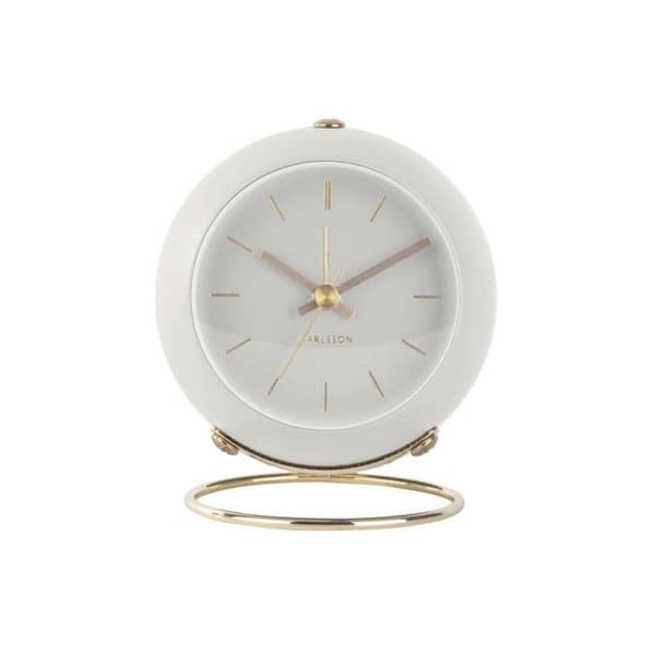 Väckarklocka - Karlsson - Globe - 10,5 cm - Vit/guld stål - Modern design