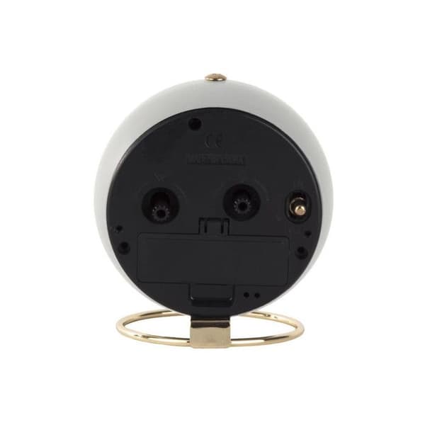 Väckarklocka - Karlsson - Globe - 10,5 cm - Vit/guld stål - Modern design