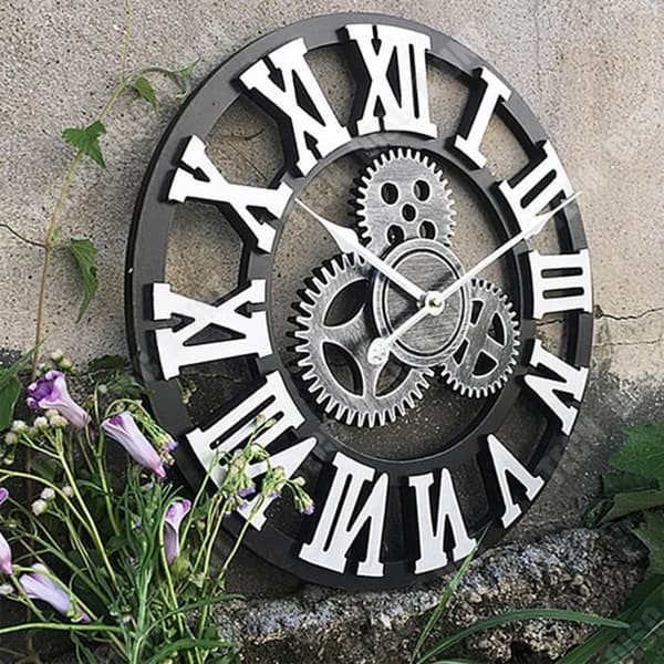 Stil europeisk salong väggklocka retro modern konst kreativ växel klocka personlig hem bar dekoration klocka