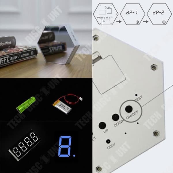 TD® Multifunktionell klocka spegel nattlampa kreativ bord väckarklocka original heminredning gåva timmar tid pendel maquilla