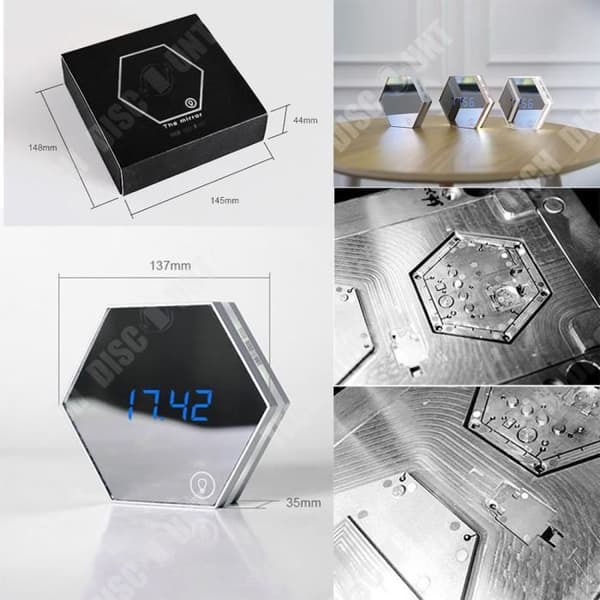 TD® Multifunktionell klocka spegel nattlampa kreativ bord väckarklocka original heminredning gåva timmar tid pendel maquilla