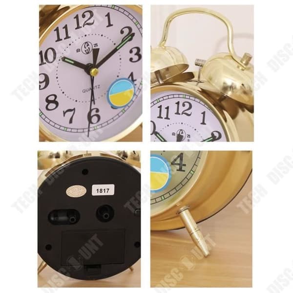 TD® Retro mekanisk väckarklocka Gammaldags klocka Klassisk hästskoklocka Nostalgisk metallklocka Robust och hållbar klocka