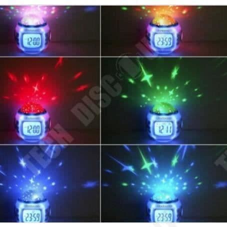 TD® Radio Väckarklocka Ljus Barn Multifunktionsprojektor Musik Sömn Display Tid Temperatur Perfekt Barnrum