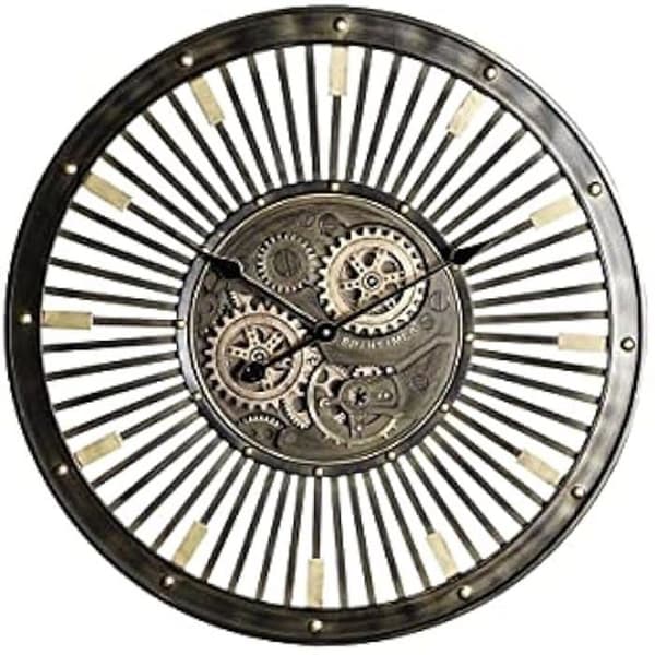 Väggklocka - DKD Heminredning - Standard - Svart och guld - 65 x 6,7 x 65 cm - Järn