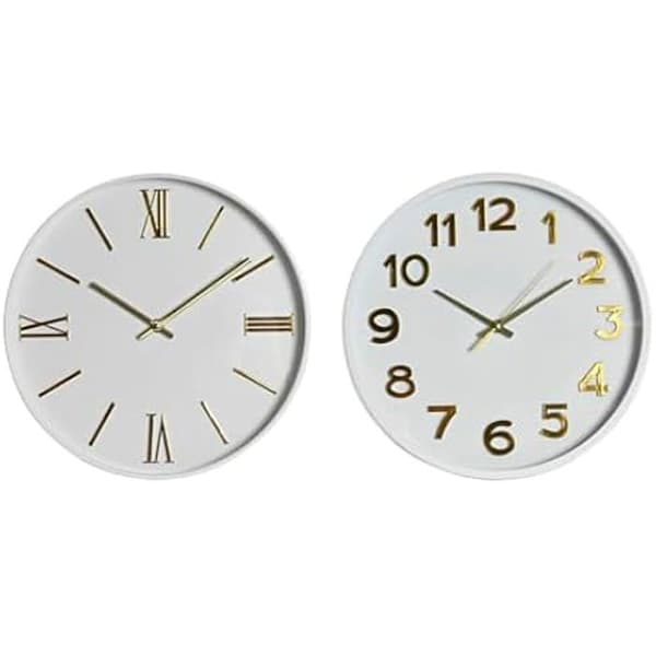 Väggklocka - HOME ESPRIT - Vit guld - PVC - 30 cm - Samtida