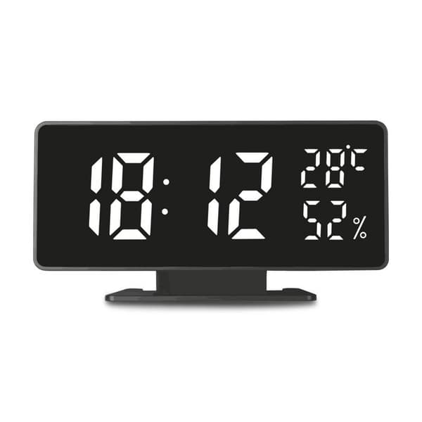 Klocka med alarm och termometer hygrometer GreenBlue GB395 svart