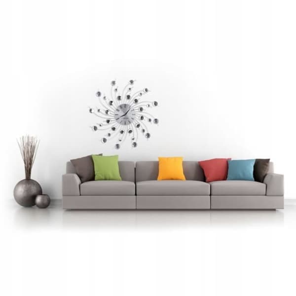 Väggklocka - Esperanza - Silver - 51 cm - Modern design - Urtavla i aluminium