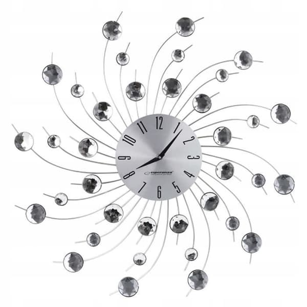 Väggklocka - Esperanza - Silver - 51 cm - Modern design - Urtavla i aluminium