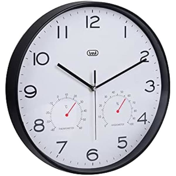 Väggklocka - TREVI - Om 3510 T - Termometer och hygrometer - Diameter 30 cm