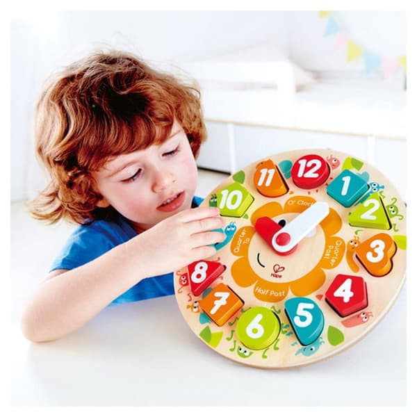 Träpussel - HAPE - Chunky Clock - Unik färg - Barn - Blandat
