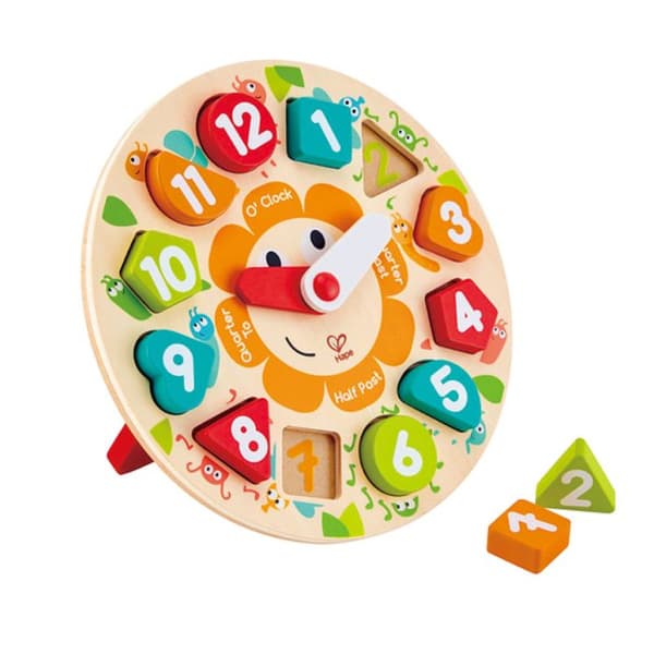 Träpussel - HAPE - Chunky Clock - Unik färg - Barn - Blandat
