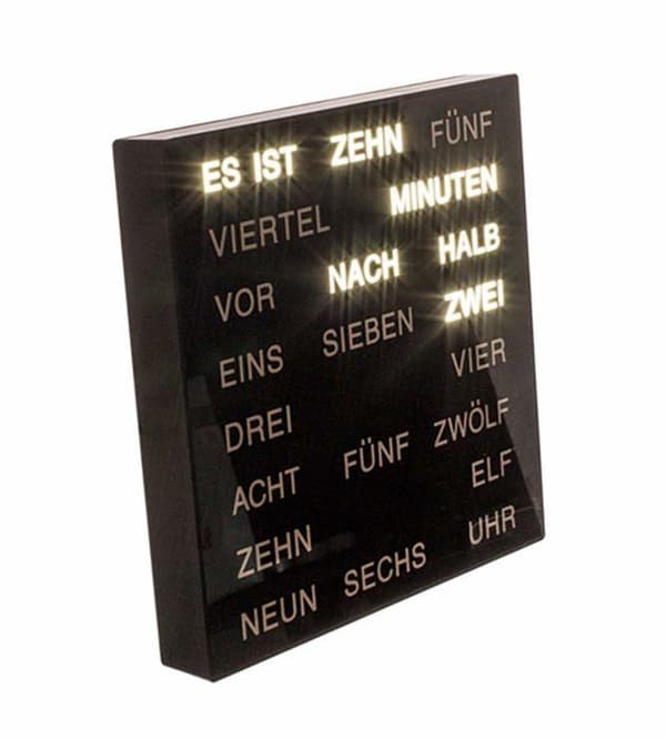 Klocka - pendel Out of the blue - 79/3291 - Klocka med tyska orddisplay ca. 20 x 20 cm plast