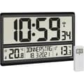 Miniatyrbild 1 av 3: TFA Dostmann 60.4521.01 Radiostyrd väggklocka 360 mm x 28 mm x 235 mm Svart stor skärm