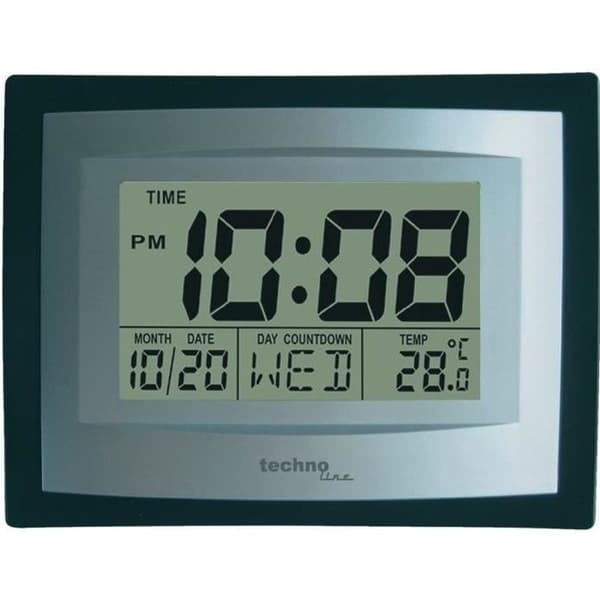 Väggklocka - TechnoLine - X 8004 Jumbo - Kvarts - Svart - 40 cm - Inomhus