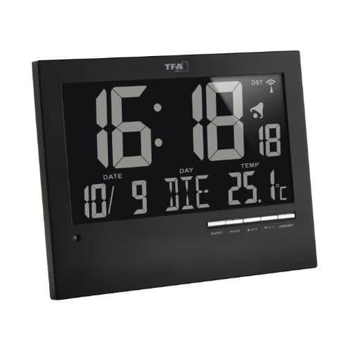 Väggklocka - TFA-DOSTMANN - TFA 60.4508 - Svart - Batterier ingår - Modern skandinavisk