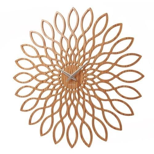 Väggklocka - KARLSSON - Solros - trä - Diameter 60 cm - Vintage-stil