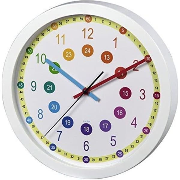 Hama "Easy Learning" barnväggklocka, diam. 30 cm, tyst