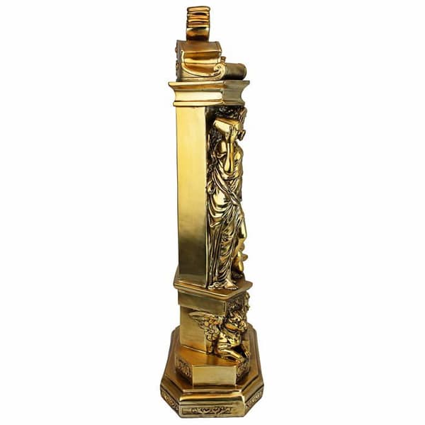 Design toscano - KY5026 - Chateau de Chambord Classic Decor Öppen spis Hyllklocka, 51 cm, polyresin, guld