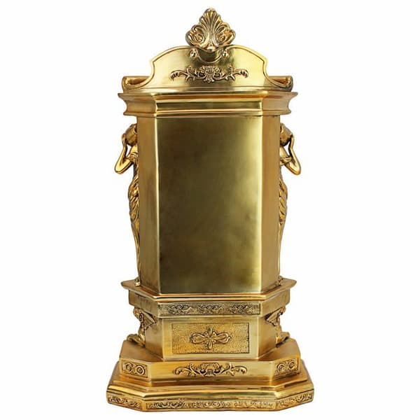 Design toscano - KY5026 - Chateau de Chambord Classic Decor Öppen spis Hyllklocka, 51 cm, polyresin, guld