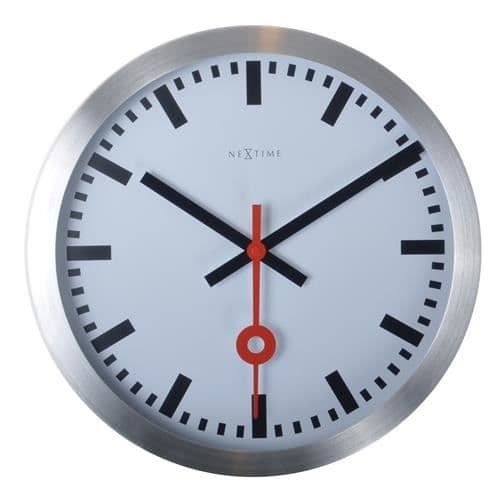 NeXtime Station streck väggklocka Ø 35 cm- Ø 35 cm, ränder