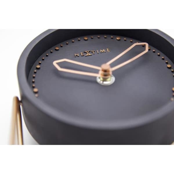NEXTIME Bordsklocka - Korsbord - Polyresin - Svart 17,5x15,5x5cm