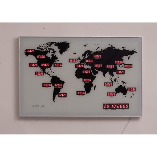 NEXTIME "WORLD TIME DIGIT" Väggklocka 55 x 36