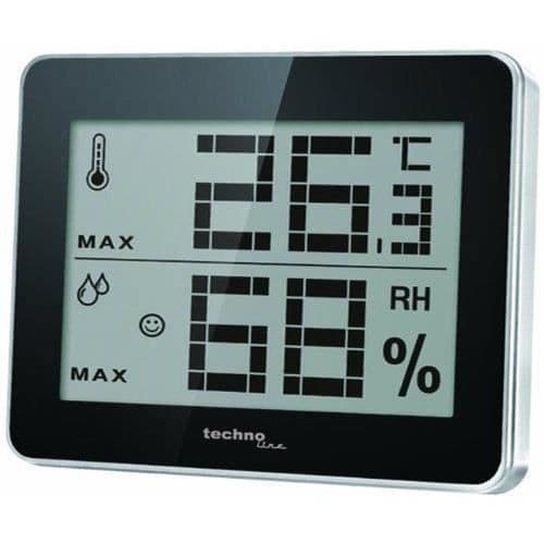 Technoline WS 9450 termometer med inomhustemperatur-inomhusfuktighetsdisplay Svart