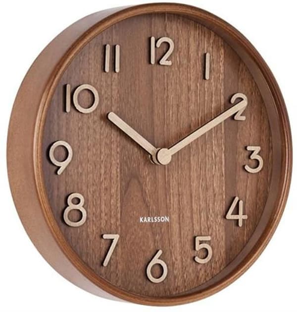 Väggklocka - Karlsson - KA5808DW - Lindträ - Rund - D22 cm