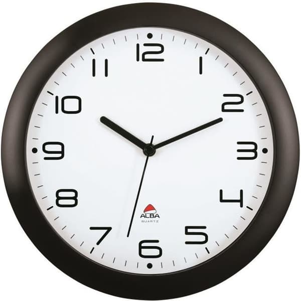 Väggklocka - ALBA - 30 cm - Tyst - Svart - Modern design