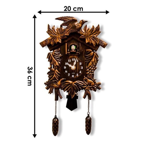 Walplus Cuckoo väggklocka med pendel PVC 36 cm brun