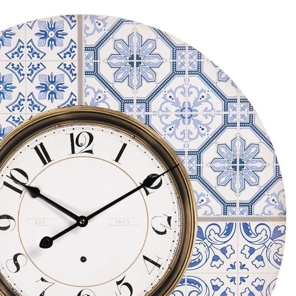 Väggklocka - Clayre & Eef - 6KL0583 - Ø 58 cm - Vintage - Asymmetrisk