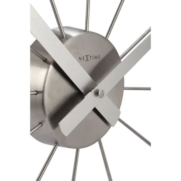 NEXTIME Väggklocka - Plug Inn - Rostfritt Stål - Silver Ø 58cm