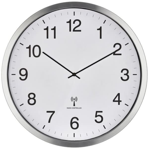 Väggklocka - TFA DOSTMANN - 60.3548.02 - Vit - Silver - Stor skärm 508 mm x 65 mm