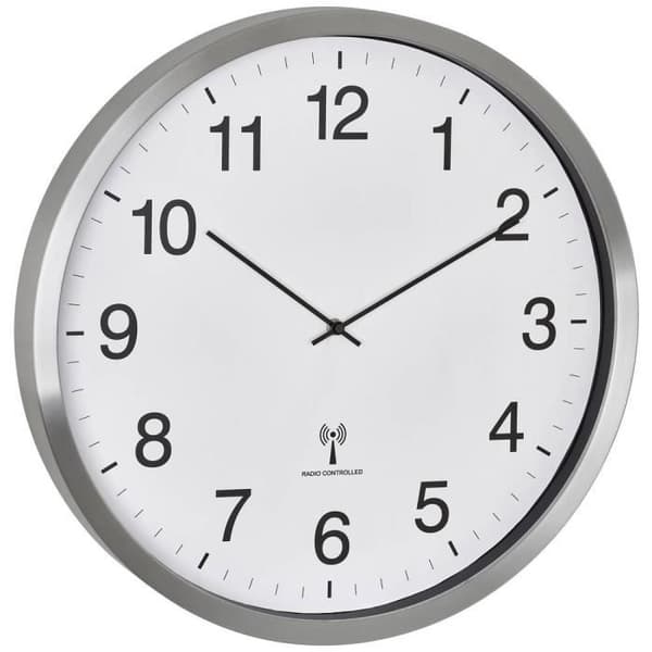 Väggklocka - TFA DOSTMANN - 60.3548.02 - Vit - Silver - Stor skärm 508 mm x 65 mm