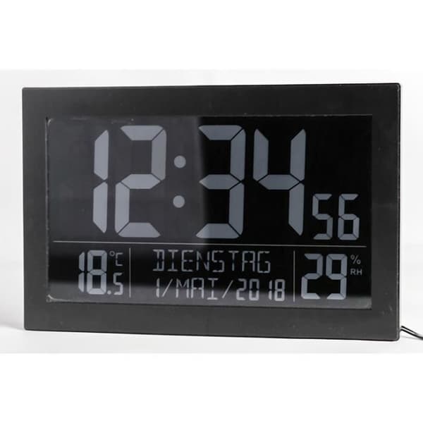 Radiostyrd klocka - TECHNOLINE - 2477 - Svart - Interiör - Rektangulär