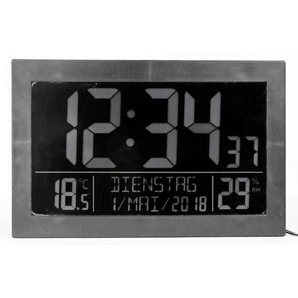 Radiostyrd klocka - TECHNOLINE - 2477 - Svart - Interiör - Rektangulär