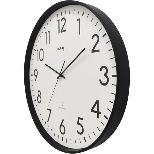 Väggklocka radiostyrd XXL WT8998, 50 cm, Svart