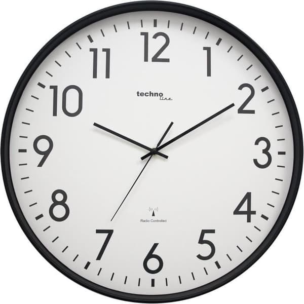 Väggklocka radiostyrd XXL WT8998, 50 cm, Svart