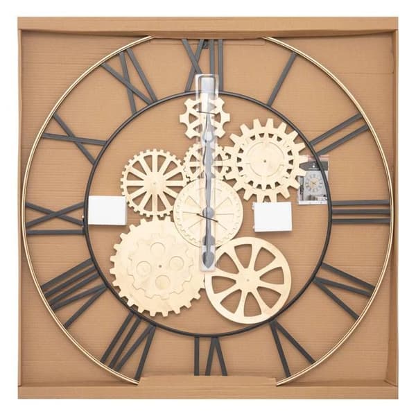 Klocka "Isae" - metall - förgylld - D90 cm - Guld - Atmosphera inredningsdesigner