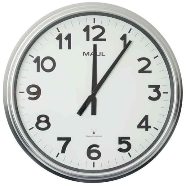 Väggklocka/radio MAULride, diameter: 610 mm, silver