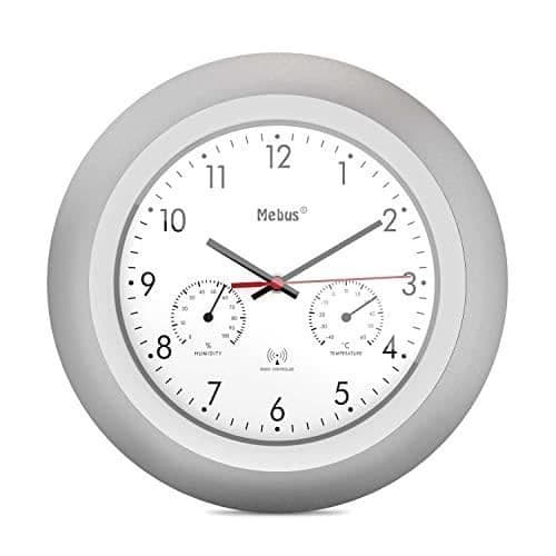 MEBUS 19450 RADIOSTYRDA VÄGGKLOCKA MED TERMOMETER OCH HYGROMETER