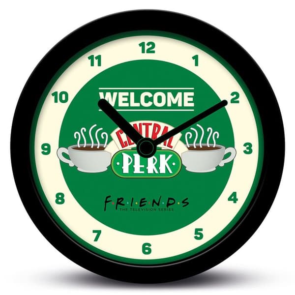 Skrivbordsklocka - VÄNNER - Central Perk - 16 cm - Grön - Vintage - Plast