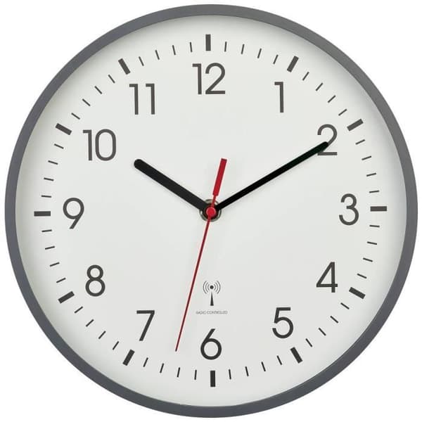 Väggklocka - TFA DOSTMANN - 60.3550.10 - Radiostyrd - 24,5 cm - Grå